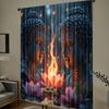 2 Pcs Buddha statue print curtains,suitable for bedroom,living room kitchen decoration,home decoration,window decoration