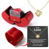 Regalo di Compleanno Alla Fidanzata Scatola Portagioie Mela Rossa Collana Rosa Eterna Mamma Moglie Matrimonio Capodanno San Valentino Accessori
