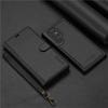 2-in-1 Magnetic Detachable Case for Samsung S25 Ultra, A17 Flip Cover with Card Slot and Lanyard, Leather Case A5655