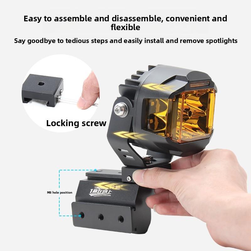 A-Pillar Spotlight Expansion Bracket For Mitsubishi Pajero Sport 2006-2019 Front Engine Hood Dual Light Quick-Release Lamp Stand