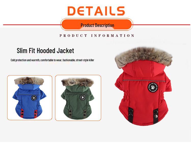 Gilet chaud original transfrontalier en coton pour petits et moyens chiens et chats - Vêtements Automne/Hiver pour Bouledogue Français Teddy
