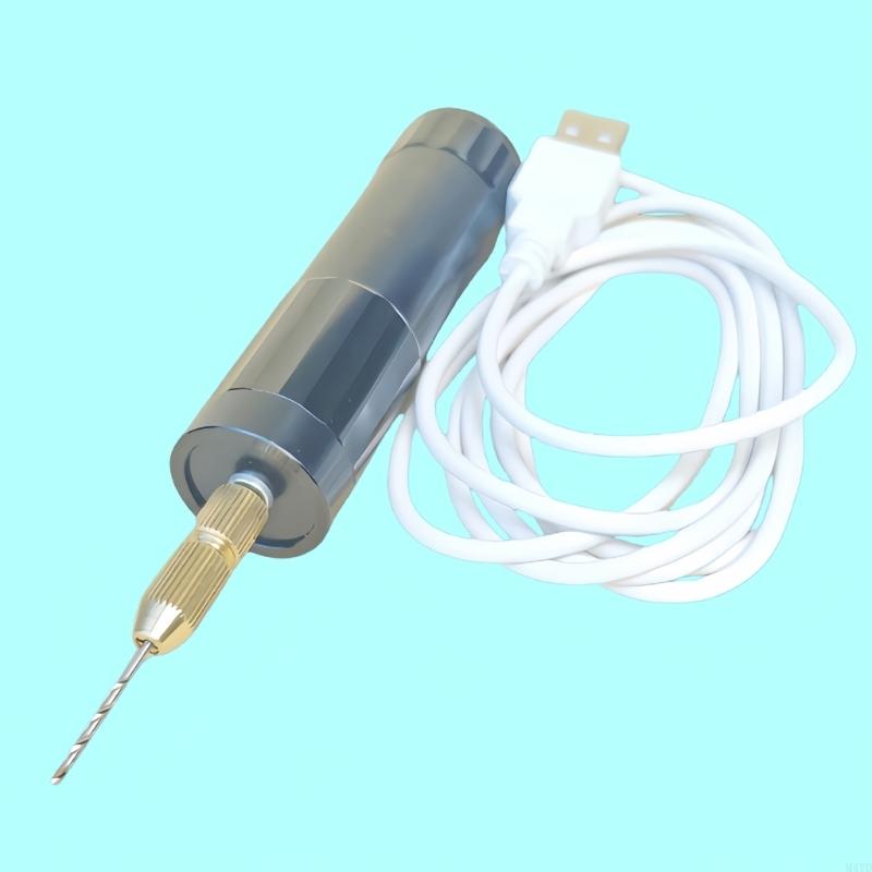 Compact Accuracy Electric Hand Drill Set 6 Drill Bits 0.8 1.0 1.2mm For Resin Clay Beads Model Making M4YD