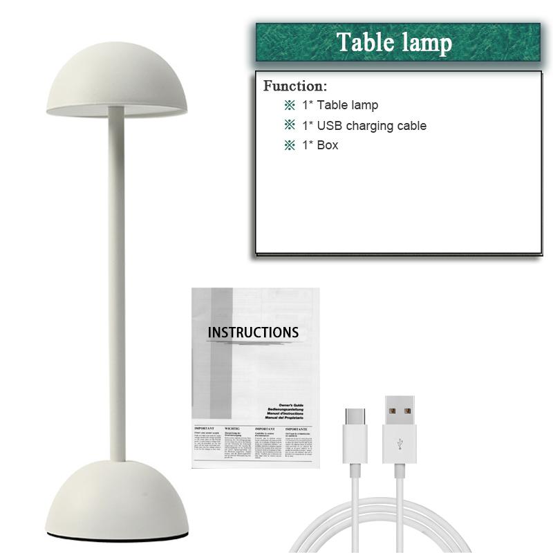 

Светодиодная настольная лампа для чтения Портативная аккумуляторная Беспроводная настольная ночная лампа для прикроватной тумбочки в спальне Грибной декор