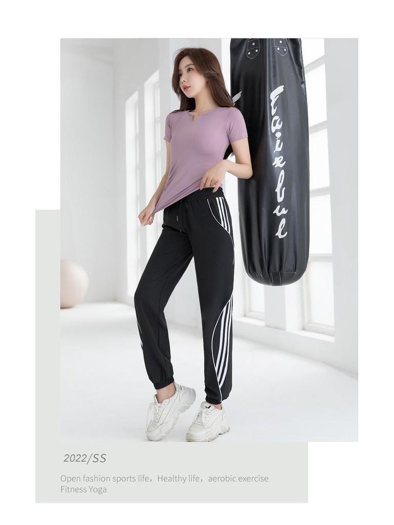 2023 V-Neck Slim Fit Yoga Top for Women - Breathable, Short-Sleeve Fitness & Running T-Shirt