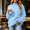Women's Neck Sleeve Pullover Sweater - Long Sleeve Knit Top