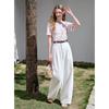 Betu Women's Hollow-out Striped Short Sleeve Shirt