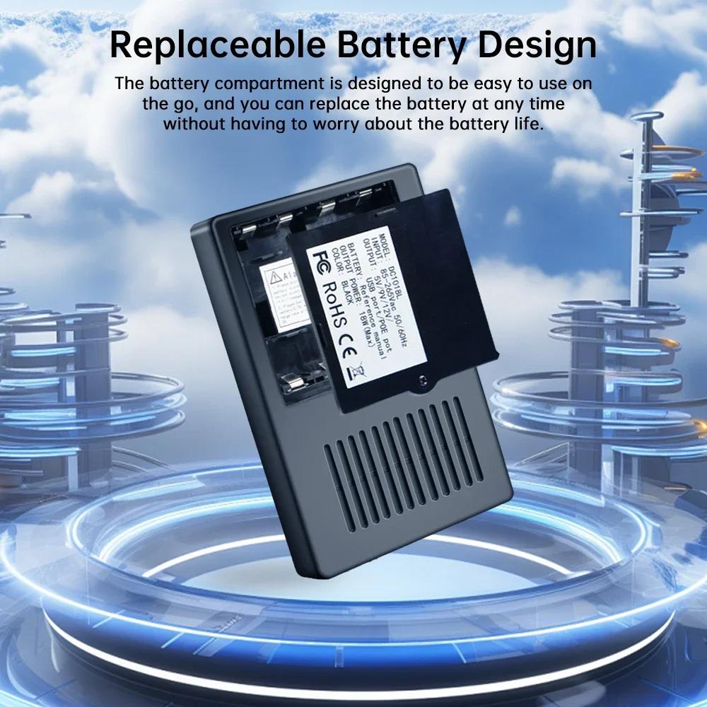 DC1018L Uninterruptible Power Supply 18W and Replaceable 18650 Battery Desgin - 5V 9V 12V Output for Router Modem Backup Power