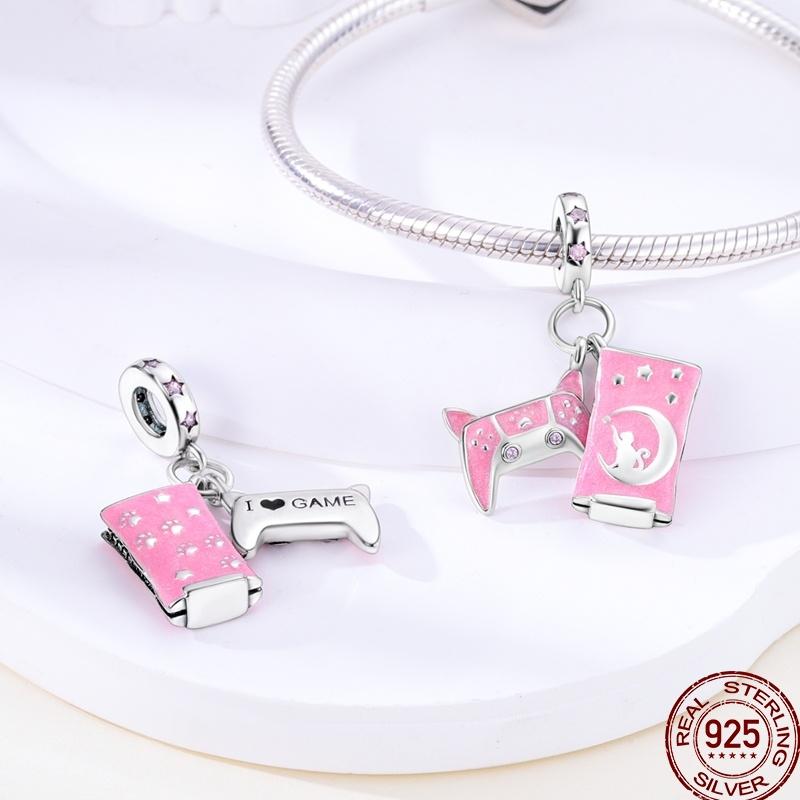 Copper Tailor Handmade Button Scissors Shiny Zircon Charm Beads Suitable For Panoriginal Bracelet Diy