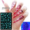 12sheet Luminous Halloween Nail sticker Fluorescent Stickers Glow In The Dark Self Adhesive Halloween Nail Art Stickers