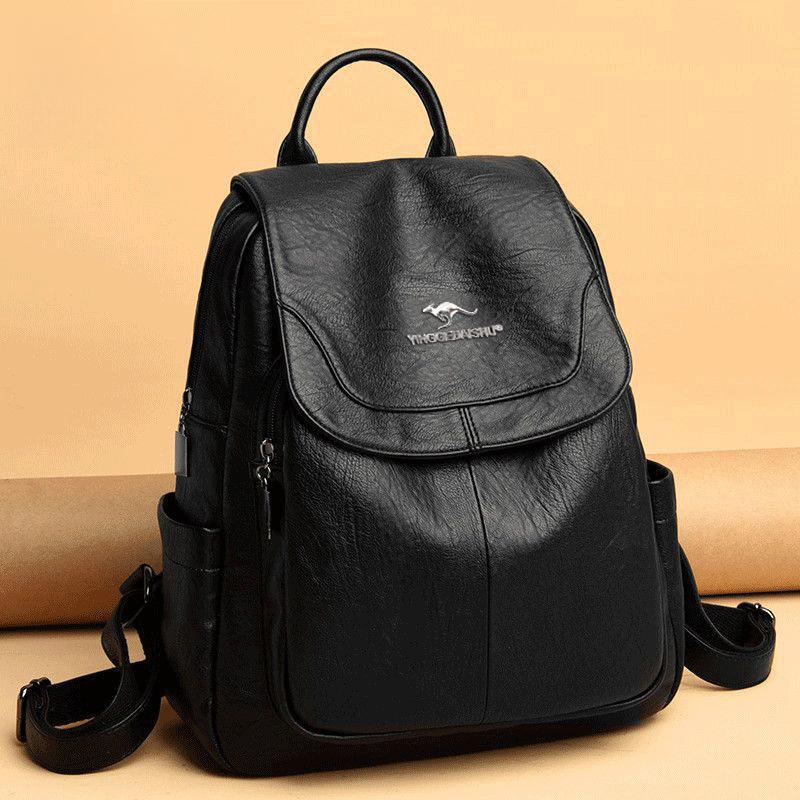 Backpack Women's New Leather Texture Fashionable Versatile Backpack Women's Large-capacity Travel Bag