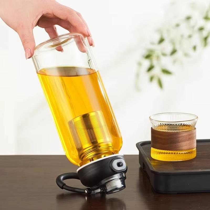 800/2500ml Large Glass Water Bottle with Lock Lid and Direct Drink Spout Reusable Sports Water Bottle for Gym Home Outdoor