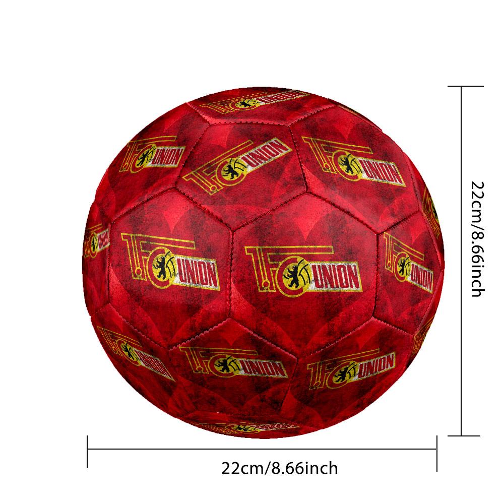 FC Union Berlin Size 5 Soccer Ball, Machine-Stitched PVC, Durable & High Bounce, All Ages Fit, fan merchandise, matches & outdoor use.