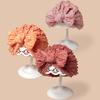 European Newborn Baby Beanie Hat with Gauze Cow Print Bow Decor, Brimless Indian-Style Infant Cap
