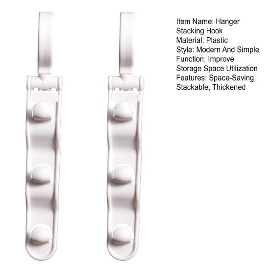 2 st hängare staplingskrok Utrymmesbesparande staplingsbar förtjockad multifunktionell förvaringsställning Hållbar garderobsarrangör