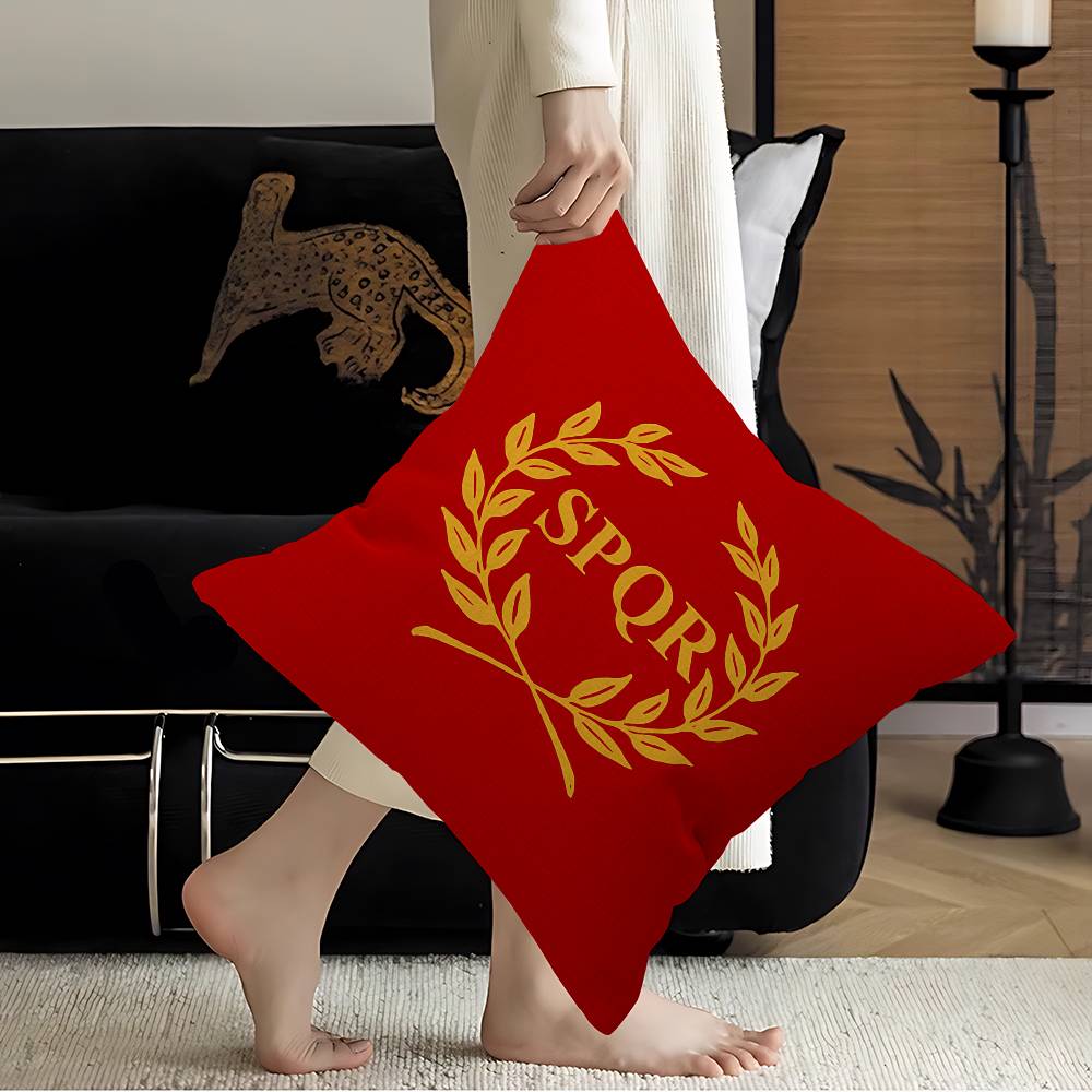 Roman SSPQRs Logo Pillowcase Toon Gift Cushion Cover Bedroom Home Sofa Chair Seat Decor Pillow Case