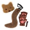Mask and Tail Set Lovely for Women Girls Animal Tail Glove Set for Carnival Role Play Prom Stage Performance Halloween Party