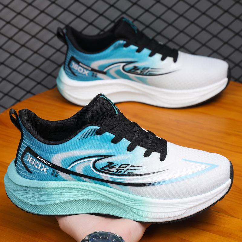 Carbon Fiber Sneakers: Stylish, Breathable, Non-Slip Running Shoes for Men & Women, Trendy Color Block, Wear-Resistant.