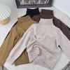 Kids Solid High Neck Long Sleeve Knit Base Sweater For Boys And Girls