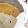 Women's and Men's Couple Daily Knit H Beanie Hat