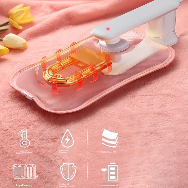 Mercerized Rechargeable Hot Water Bag Automatic Power off Explosion-Proof Hand Warming Product Waist and Belly Cervical Spine Warm Bed Warm Quilt