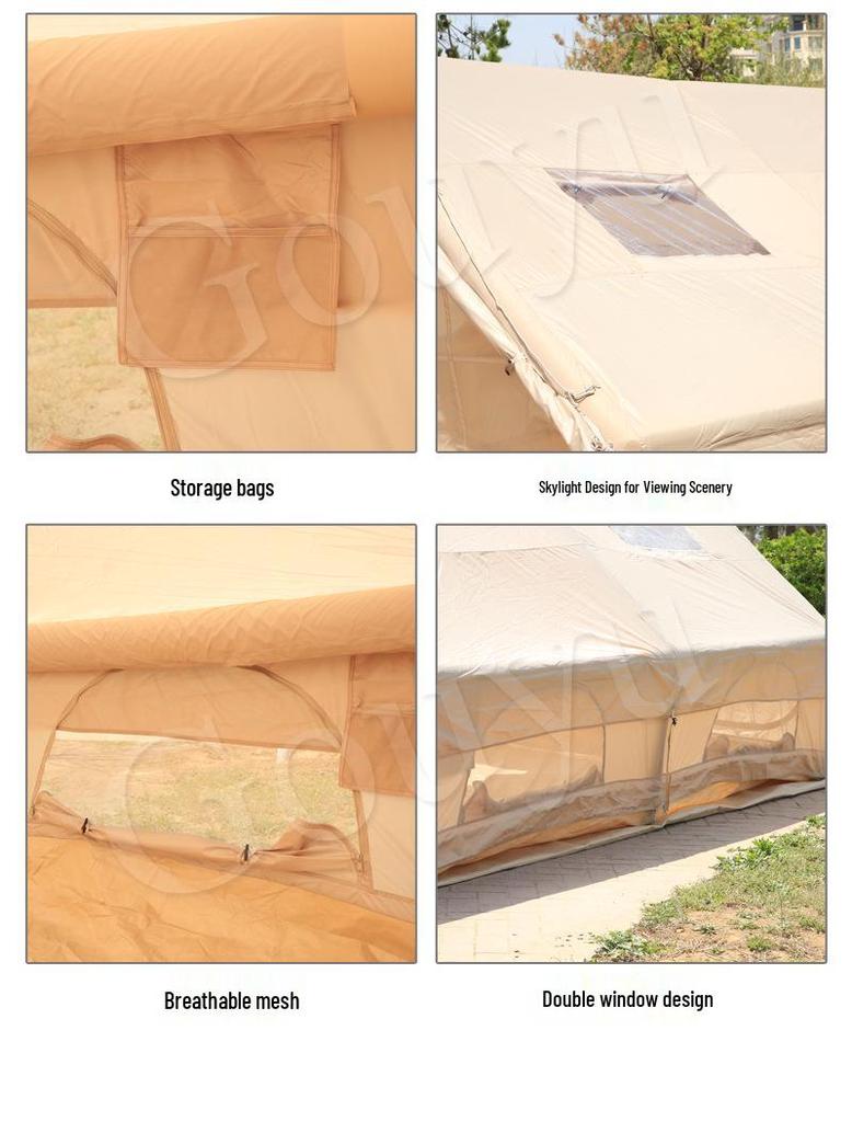 12 Sq Meter Inflatable Camping Tent - Portable Outdoor Cabin Style