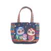 Lightweight Tote Bag, Bohemian Vintage Style, Vietnamese Traditional Craft [Item] (Owl 2) [Item]