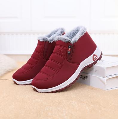 Leather Fur Moccasins Women Sport Sneaker  Elderly Female Soft Warm Comfortable
