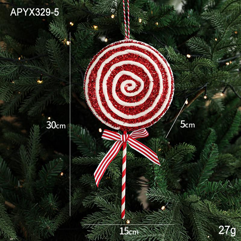 Ornement d'arbre canne à sucre rouge de Noël