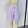 Women's High Waist Striped Plus Size Denim Shorts