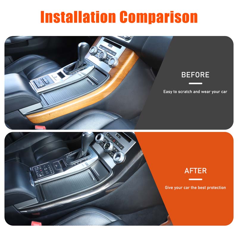 For Land Rover Range Rover Sport 2010-2013 ABS Carbon Fiber Center Control Side Trim Strip Sticker Car Accessories