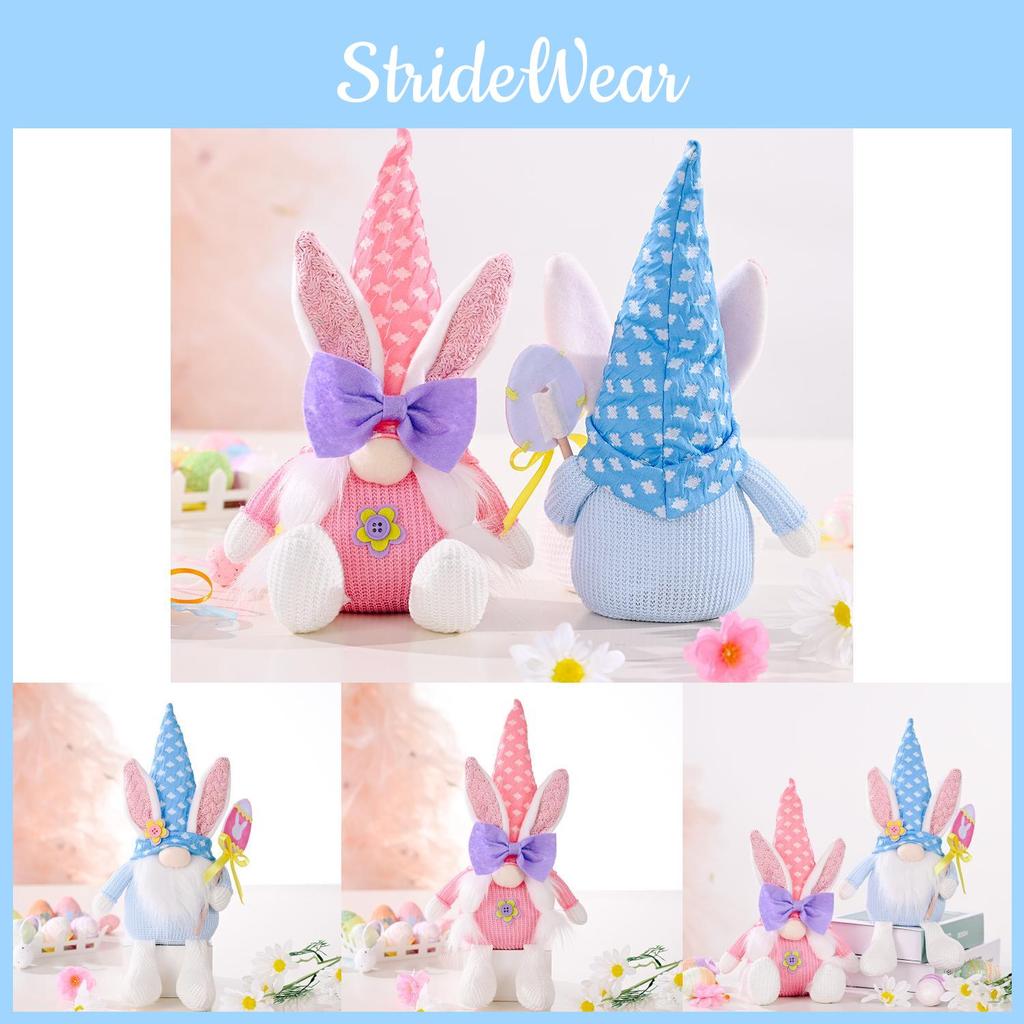 Creative Easter Bunny Plush Doll Adorable Cartoon Design With Bow For Festive Decor
