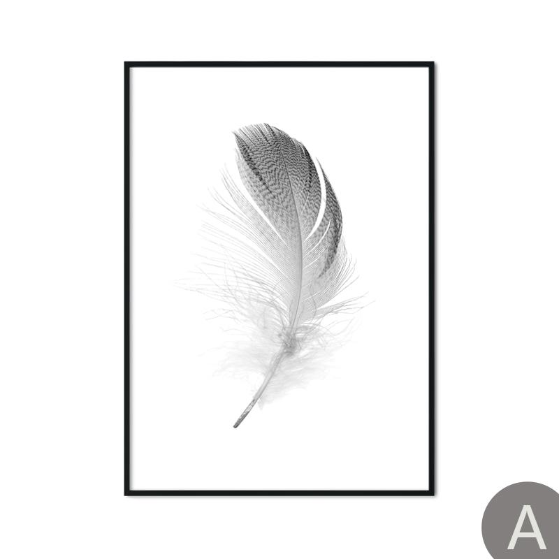 Text Feather Minimalist Canvas Wall Art Print Poster Decorative Nordic Black White Pictures Modern Paintings for the Living Room