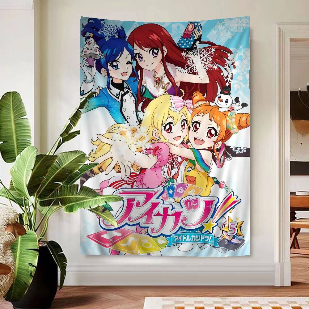 

Aikatsu On Parade Anime Cartoon Tapestry Art Printing Japanese Wall Tapestry Anime Wall Hanging Home Decor 74x94cm(29x37in)