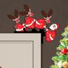 2pcs Christmas Door Corner Decorations Wooden Christmas Deer Door Frame Hangings Creative Door Corner Table Ornaments