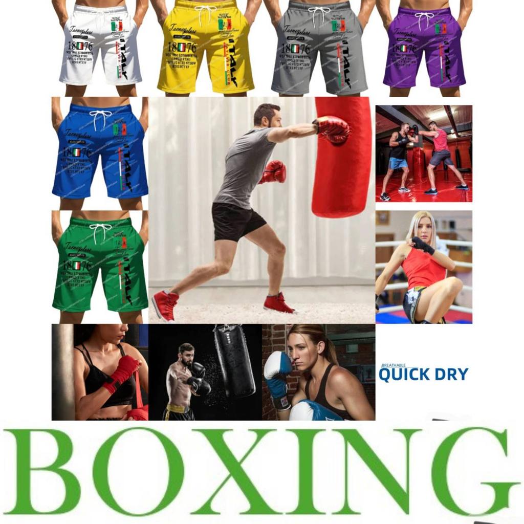 Italy Flag Boxing Shorts Pants 3D Print Fighting Training Unisex Men Women Quick Dry Fitness Gym Sport Workout Casual Streetwear