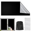 Blackout Window Cover Darkest Light Block Black Privacy Film Anti Look House Home Tint Glass Cloth Portable Curtain Bedroom