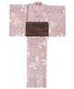 Yukata change set heiko H light pink one size fits [KYOETSU] set, weave, unbleached, 2-piece (yukata, obi), women's (4. goldfish, all)