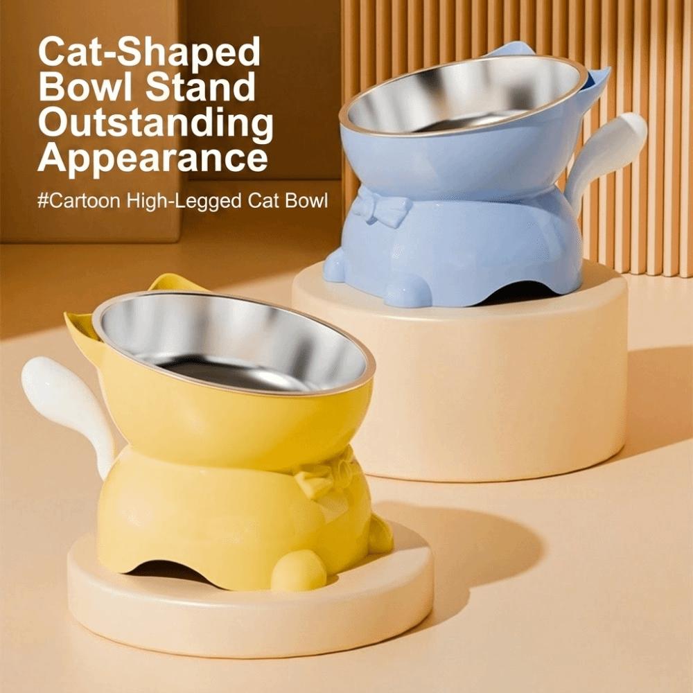 Large Diameter Elevated Cat Bowl Detachable Inclined Food Dish Cute Neck Protection Bowl Cats