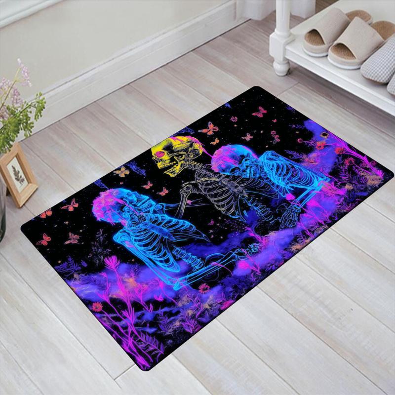 Love u to the Death Skull ( Carpet Rug for Living Room Bedroom Home Sofa Decoration,Kids play Non-slip Floor Mat