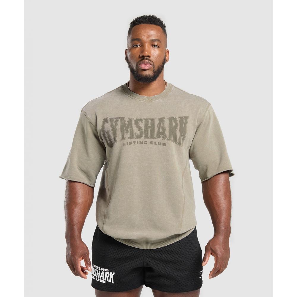 

Gymshark Heritage Washed с коротким рукавом Crew Utility Green A4a8d Ecv4 XS