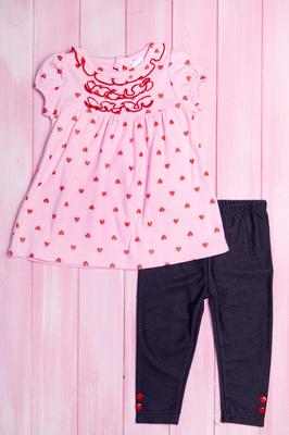 Set for Girls: Short Sleeve Tunic and Leggings, Laura Ashley Cotton (55973)