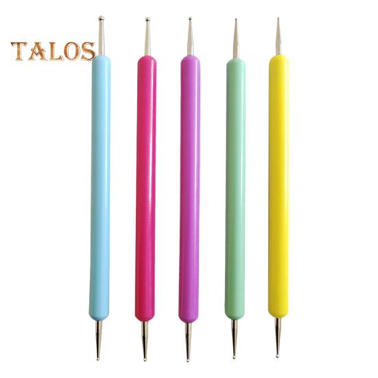 

5 шт./компл. ручка для точек на ногтях с двойной головкой, ручка для тиснения, стилус для прорисовки узоров, инструменты для маникюра своими руками 5pcs