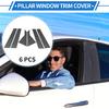 6 Pcs Door Pillar Window Trim for Kia Forte K3 2019-2024 Carbon Fiber Pattern Black Front Rear Left Right Anti Scratch Sticker Pillar Posts Cover