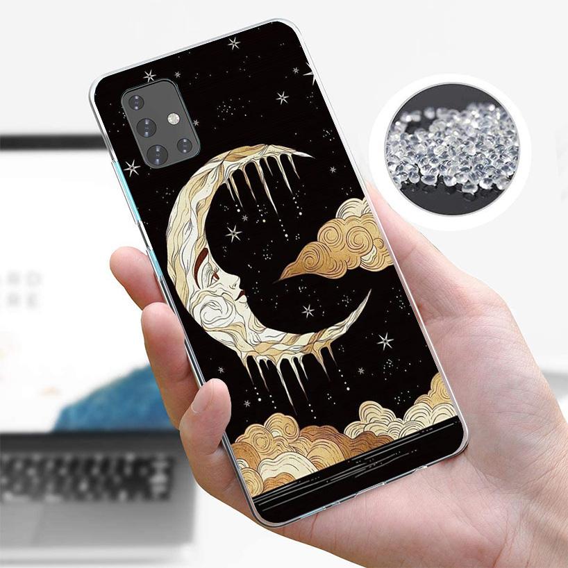 Funny Sun Moon Face Cover Phone Case For Samsung Galaxy A12 A22 A32 A52 A72 A02S Phone Case Note 20 Ultra 10 S10 Plus A51 A71 A5