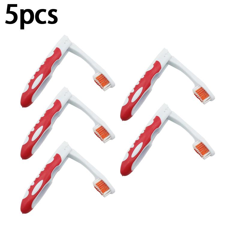 5/10pcs Portable Soft Rubber Folding Microfiber Toothbrush For Travel Couples