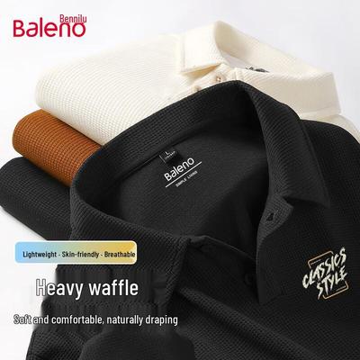 Baleno Herren Waffelstrick Langarm Poloshirt