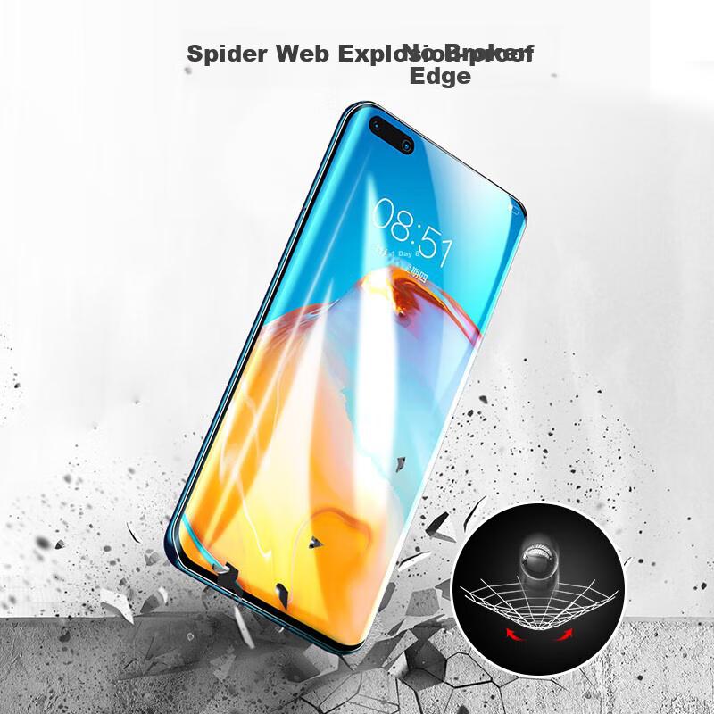 Tempered Glass Screen Protector for Huawei P40 Pro/Pro+, HUAWEI P40 Pro Phone Film, Curved Full-Screen High-Definition Anti-Scratch Protective Film