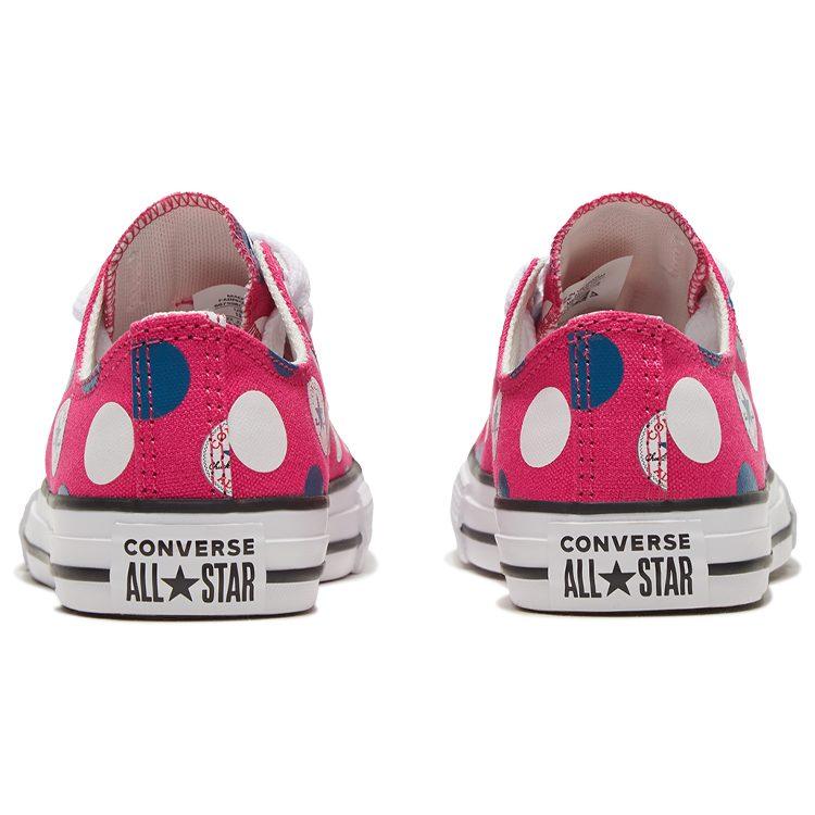 Converse Chuck Taylor All Star Low Top Kids Canvas Shoes Blue Pink Polka Dots Teenagers 667598C