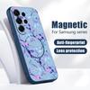 Magnetisch Für Magsafe Hülle Für Samsung Galaxy S26 Ultra S25 Edge S24 Plus S23 FE S22 A17 A54 A55 A56 A57 5G Pfirsichblütenzweig Muster Abdeckung