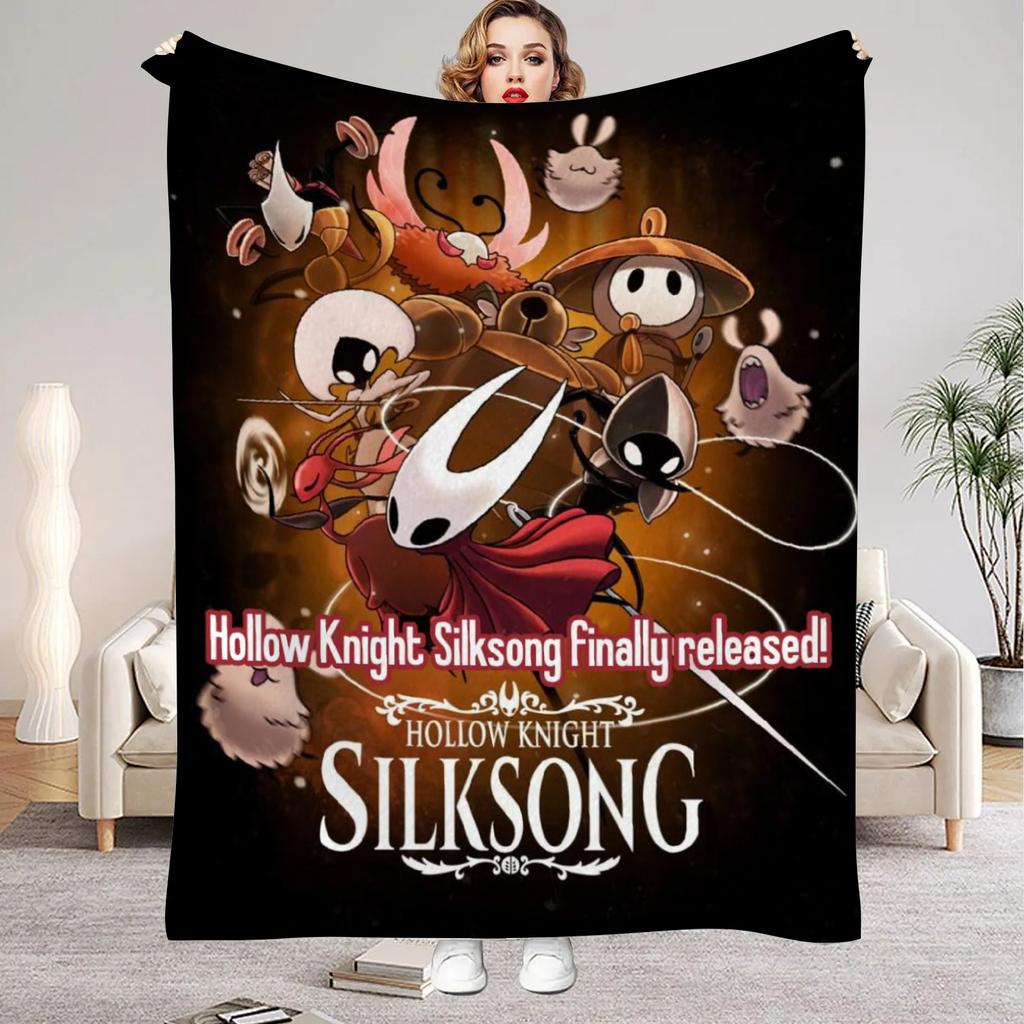 Hollow Knight Blanket Cartoon Game Printed Flannel Blanket for Home Living Room Bedroom Decor New Year Christmas Gift for Fans